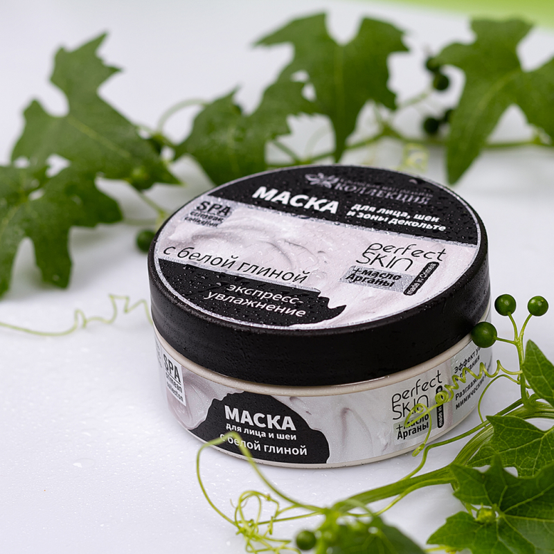 Маска для лица, шеи и зоны декольте «Crimean SPA Collection» *БЕЛАЯ ГЛИНА* Экспресс-увлажнение 150г.